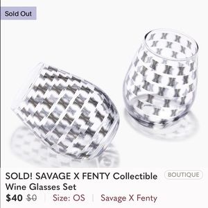 NIB Savage Fenty Wine Glasses Set **collectible item**